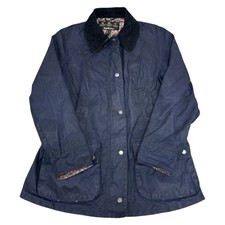 Barbour Liberty Wax Jacket Womens Country Outdoor Floral Navy Blue UK12
