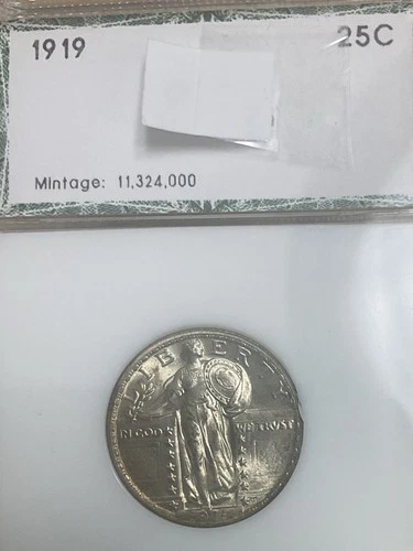 1919-P Type One Standing Liberty Silver Quarter 25C PCI