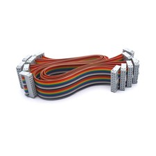 Antrader 30CM 20-Pin IDC Connector Flat Rainbow Ribbon Cable with Black 2.54m...