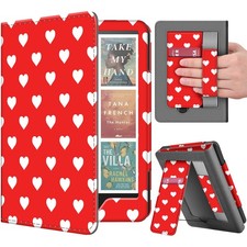 Stand Case for Kindle Paperwhite 12th / Kindle Colorsoft 2024, White Love Heart