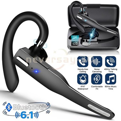 Single-Ear Headphone for Trucker Wireless Bluetooth 6.1 Headset,Noise Cancel Mic