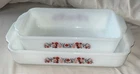 VTG FIRE KING PRIMROSE  1 1/2 Quart Rectangle Baking Dish &1Quart bread pan EUC