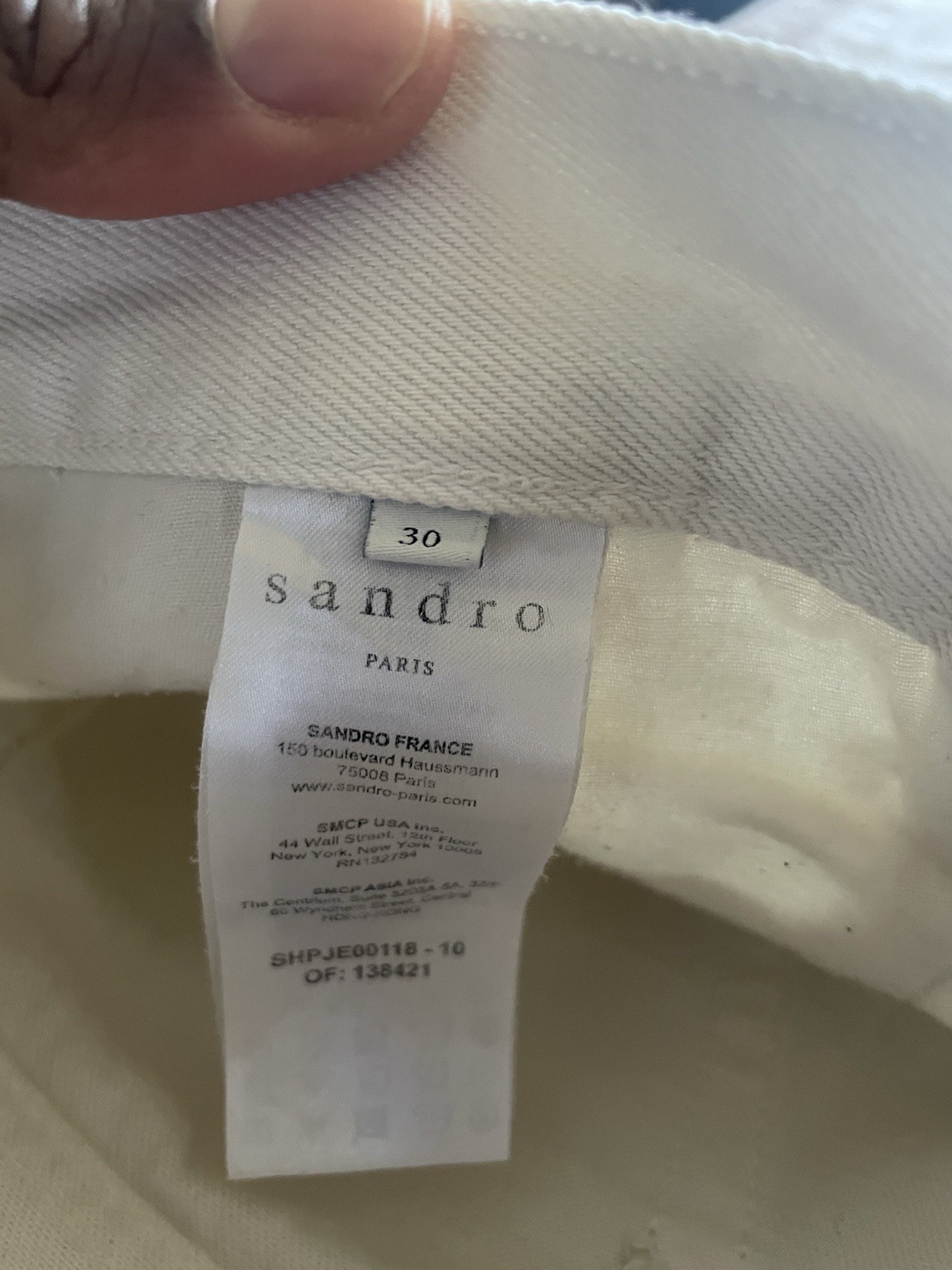 SAINT LAURENT Jean blanc Sandro Paris Taille 40 (US 30) Coupe slim