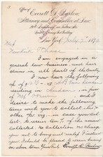 1879 Everett Barlow Attorney Evening Post Building New York NY Form Letter