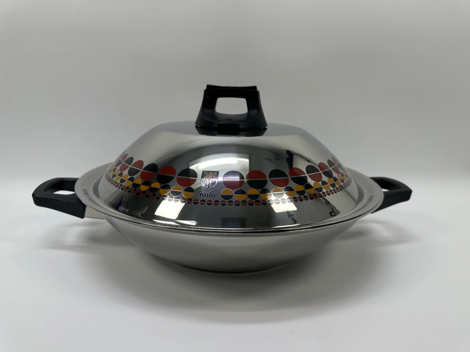 Fissler Solaryme Wok Stainless Steel Pot Pan with Cover/Lid 30cm