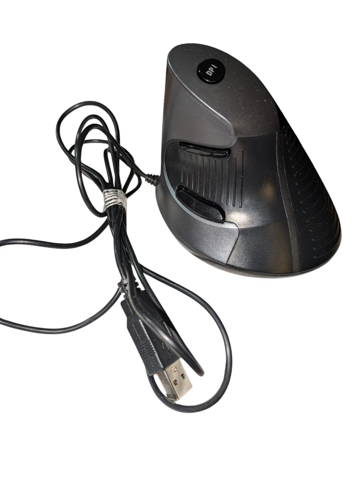 Delux Vertical Mouse Carpal Tunnel Black USB Wired - Image 2 of 3