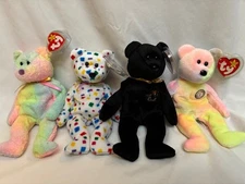 Lot of 4 1999 Beanie Babies Teddy Bears