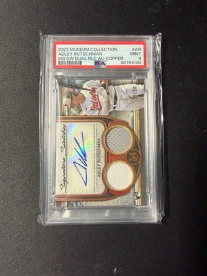 2023 Topps Museum Collection Swatches Dual Relic Auto Adley Rutschman /50 PSA 9