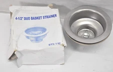 Stainless Steel Basket Strainer Duo Drain E38-1010 Fitting MISSING FLANGE