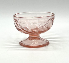 Vintage Paden Coty Rena Pink Sherbet/Dessert Bowl, Optic Swirl, Depression Glass