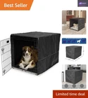Privacy Dog Crate Cover 106cm - Machine Washable, Lightweight Black Polyester