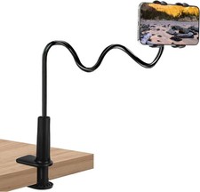 Cell Phone Clip Bed Stand Holder,Lazy Bracket Mount Clamp for Desk Flexible Long