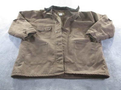C.E. Schmidt Jacket Mens XL Brown Canvas Snap Front Blanket Lined Workwear Parka