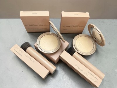 The Original No Makeup Makeup PORCELAIN cream LOT x2 Foundation Brushes Damaged
