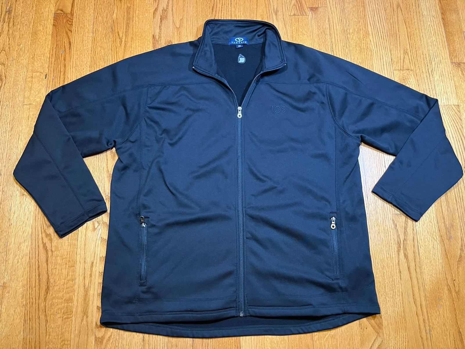 APPLE iOS Logo TRACK JACKET Mens XL Black MacOS Full Zip Extra Large Employee - product detail image 1