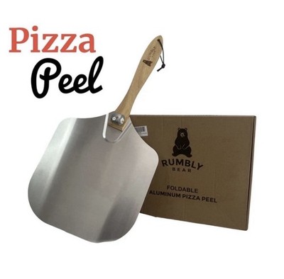 Aluminum Pizza Peel 12 Inch x 14 Inch with Folding Wood Handle Pizza