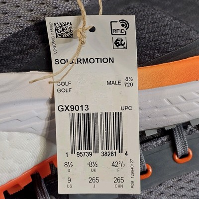 Adidas Solarmotion Spikeless Golf Shoes Gray Impact Orange  display picture 2