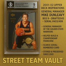 Warriors GM Mike Dunleavy BGS 9 – Drafted #3 – Serial #403/499 – UD Inspirations