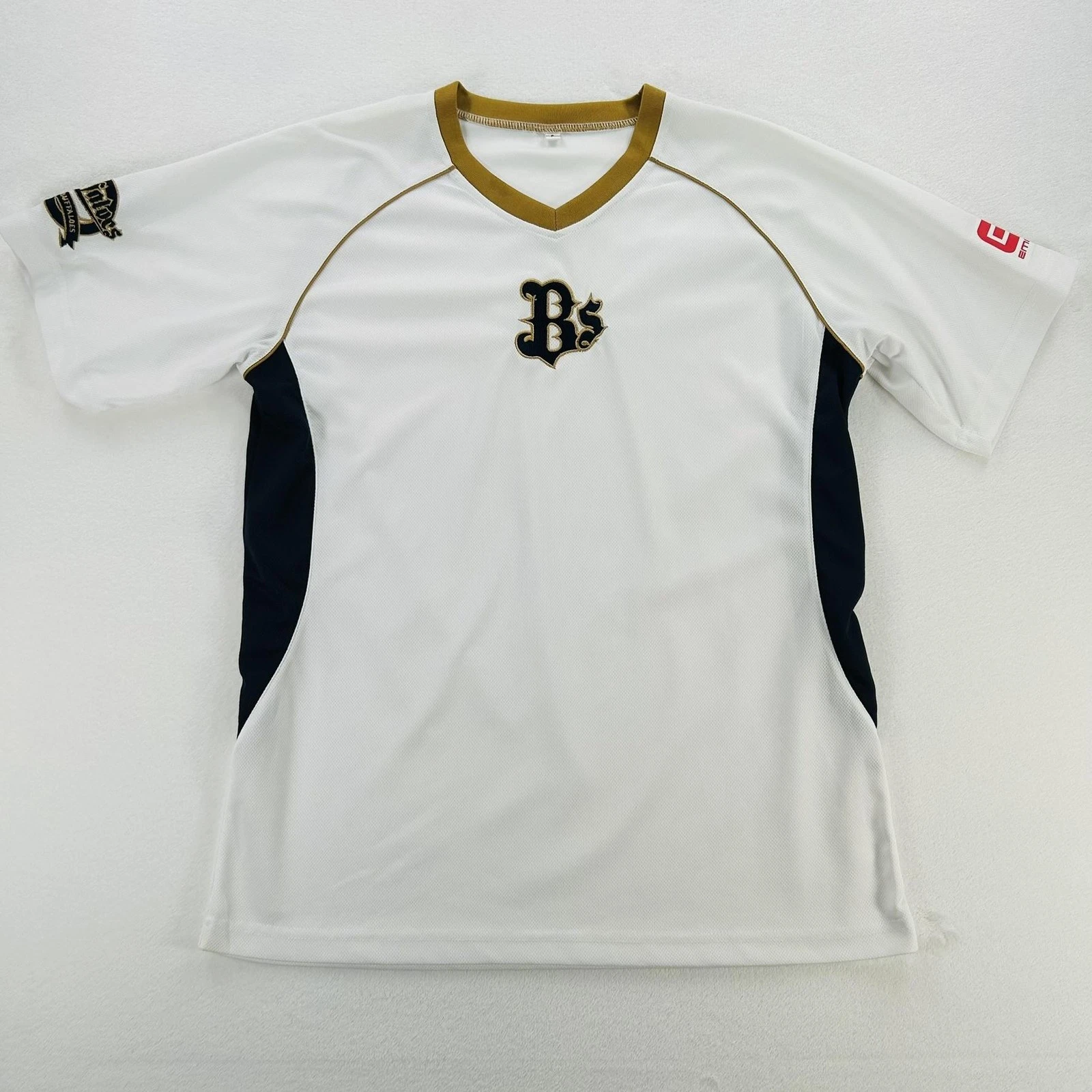 Orix Buffaloes Jersey Mens Large White Japan NPB Baseball Bs Logo Shirt