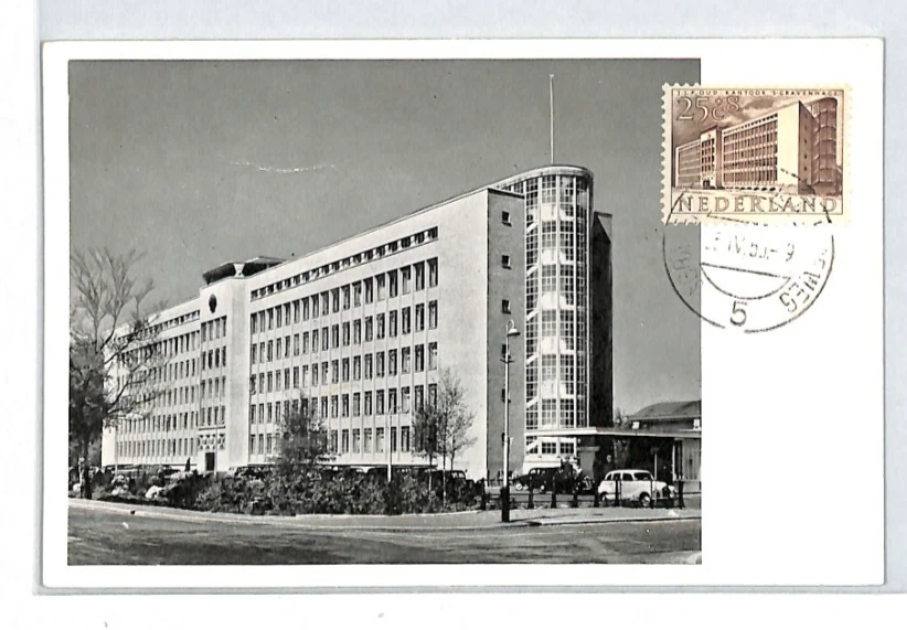 NETHERLANDS 1955 FDC Postcard MAXI-CARD Office 25c SHELL Building Hague XT288 - Image 2 of 4