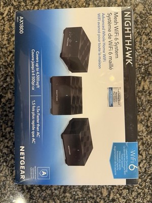 Netgear Nighthawk AX1800 Mesh Wi Fi 6 System (MK63 100CNS) NEW/SEALED