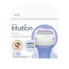 Schick Intuition Pure Nourishment Womens Razor Refills with Coconut Milk and Alm