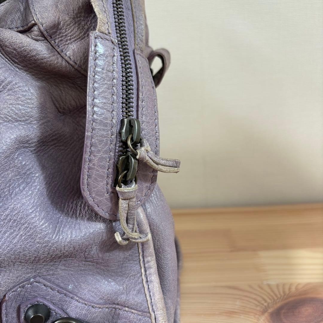 Balenciaga The City Bag 115748 Purple Leather 2Way Tote Shoulder thumbnail 7