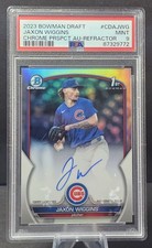 2023 Bowman Draft Jaxon Wiggins #CDA-JWG 1st Bowman Refractor Auto /499  PSA 9