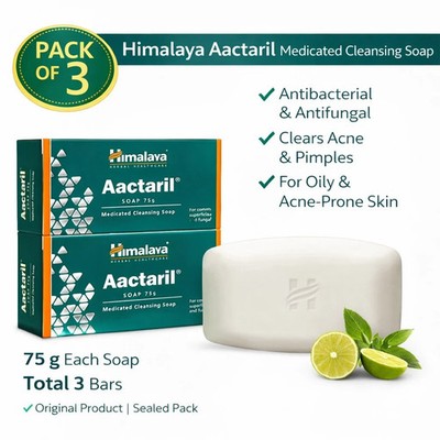 Himalaya Aactaril Soap Pack of 3 | 75g Each | Herbal | Free Shipping Skin Care