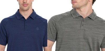 2 PACK NWOT MENS LARGE BLUE & GREY HURLEY PERFORMANCE WICKING UPF POLO SHIRTS