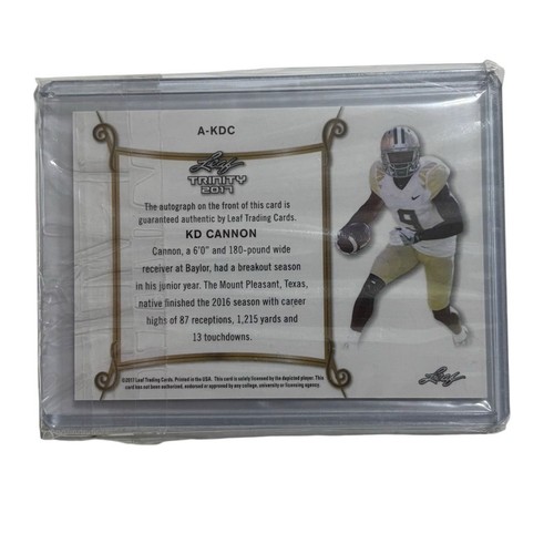 2017 Leaf Trinity KD Cannon Autografato Rookie Card Calcio NM+ - Foto 2 di 2