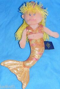 Petting Zoo Blond MERMAID Plush Doll Shiny Orange Pink | eBay