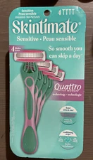 Skintimate Sensitive Quattro Razor Blades For Women. 4 Ct Razors