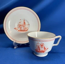 COPELAND-SPODE TRADE WINDS CUP & SAUCER BRIG  CYGNET OF SALEM 1822