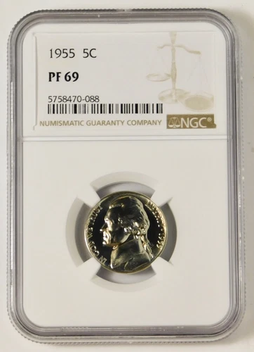 1955 Jefferson Nickel BIG GRADE! NGC Gem Proof 69.