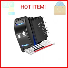 Nilight Down Up Polarity Reverse Switch DPDT 20A 7PIN Momentary Rocker Switch ON