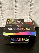 Jar Melo Arts Scratch Art Rainbow Notes 130 Sheet Pack + 2 Scratching Utensils