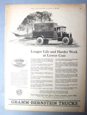 Orig 10x14 1924 Gramm-Bernstein Farm Truck LONGER LIFE, HARDER WORK, LOWER COST