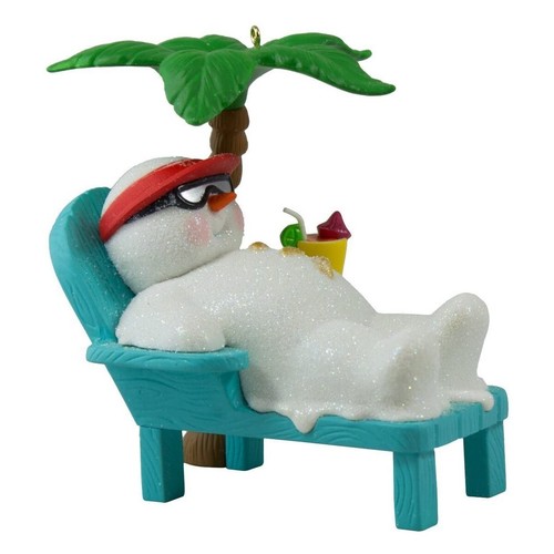 2016 Hallmark KOKOMO Lounging "Tropical" Melting Snowman MAGIC Music Ornament - Picture 2 of 5