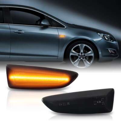 2x Schwarz Linse LED Seitenblinker Blinker für Opel Insignia B Z18,Astra J P10