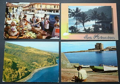 45584 AK 4 postcards Reunion 4 AK Postkarten Manapany Le Port et la Pointe Galet