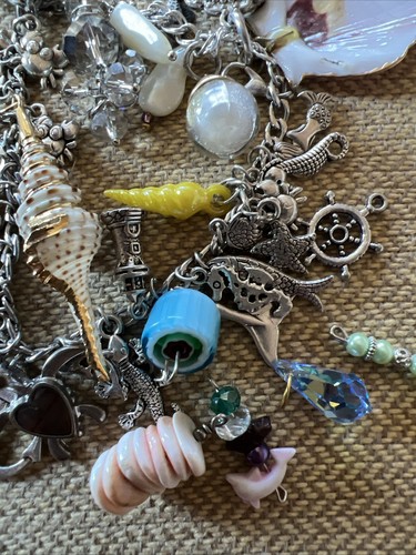 Vintage Charms Bracelet Lot Gumball Trinkets Ocean Theme Bracelet - Picture 16 of 16
