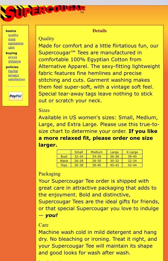 Supercougar T-shirt 100% Egyptian Cotton with Class and Some Sassiness! Novelty  Foto 3 de 4