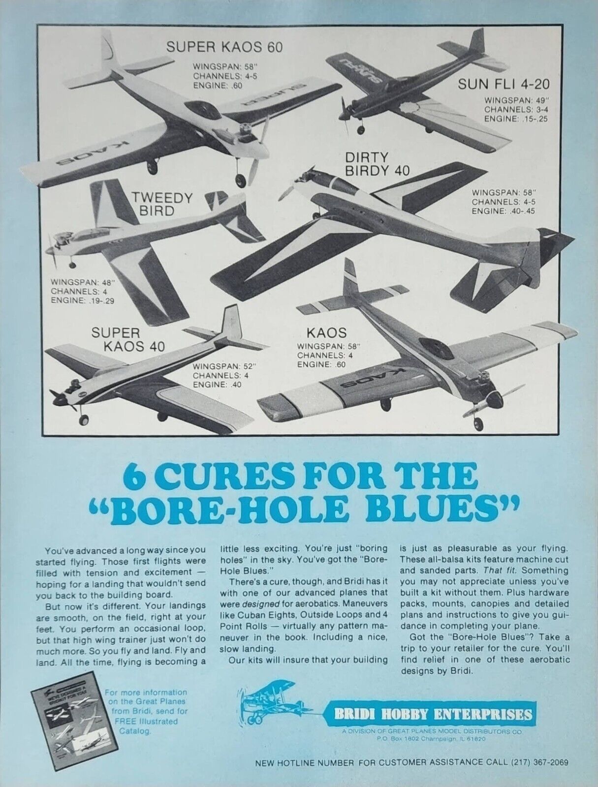 Kaos RC Model Airplane Kit Vintage Print Ad Wall Decor Bridi Hobby Dirty Birdy