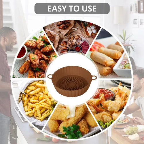 2x Air Fryer Silicone Pot Air Fryer Basket Liners Non-Stick Reusable Baking Tray - Picture 5 of 7