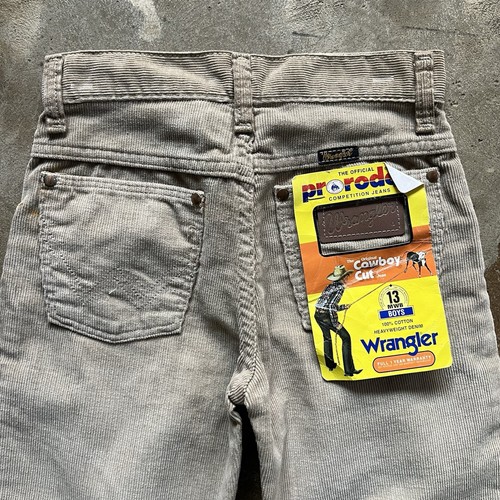 Vintage Brown Corduroy Wrangler Pants Boys Size 13 Made In USA Cowboy Cut 80s - Picture 4 of 10