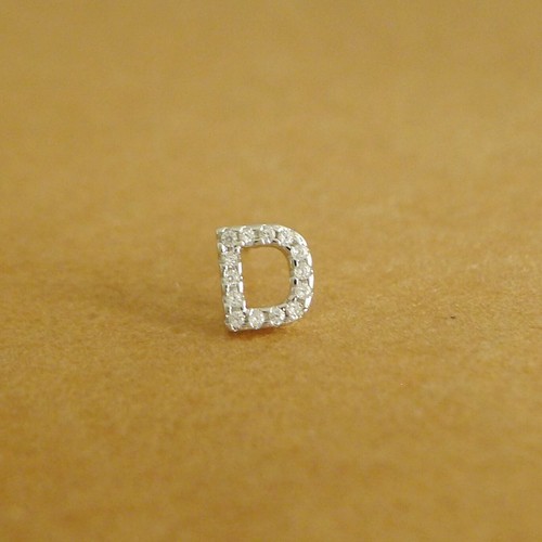 Orecchini A Perno In Argento Sterling Con Lettere Iniziali Alphabet Pave CZ A-Z - Foto 12 di 82