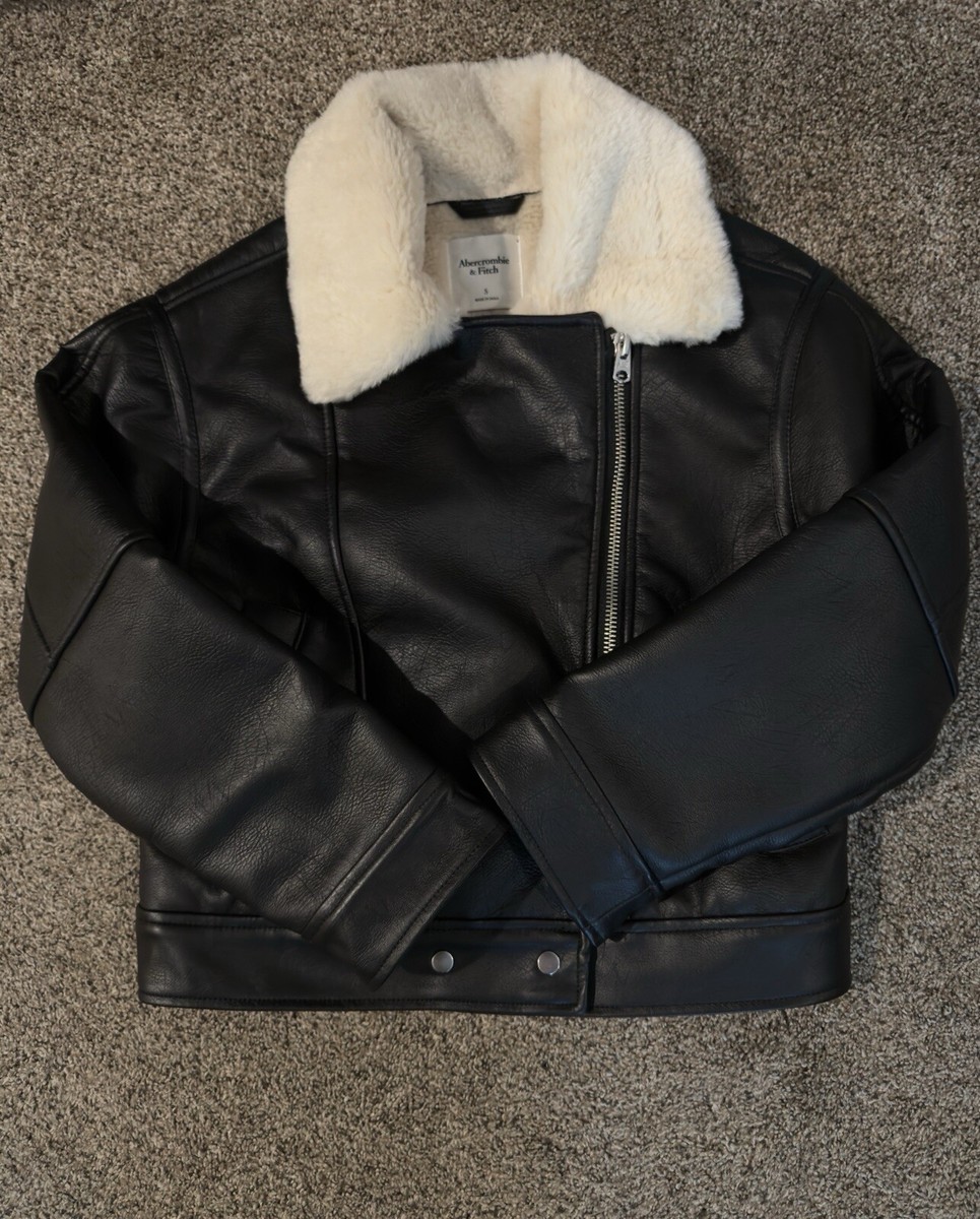 Leather Bomber Jacket Abercrombie And Fitch Black Jacket