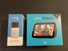 Ring Video Doorbell 2nd Gen + Echo Show 5 3rd Gen  Bundle - New Show, Open Door