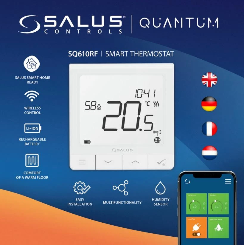 SALUS iT600 Smart Home - SQ610RF Quantum Thermostat Funk Aufputz - 113611 |  eBay